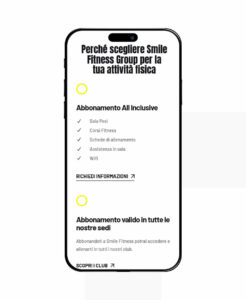 Smile Fitness pagine web-mobile